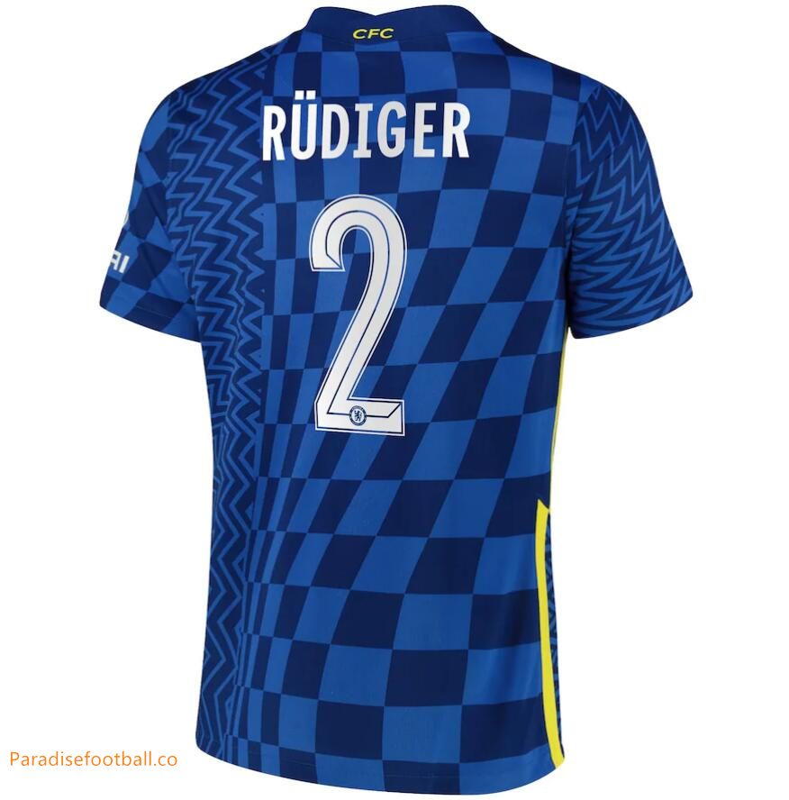 2021/22 Chelsea Cup Home Kit Soccer Jersey with Rüdiger 2 printing